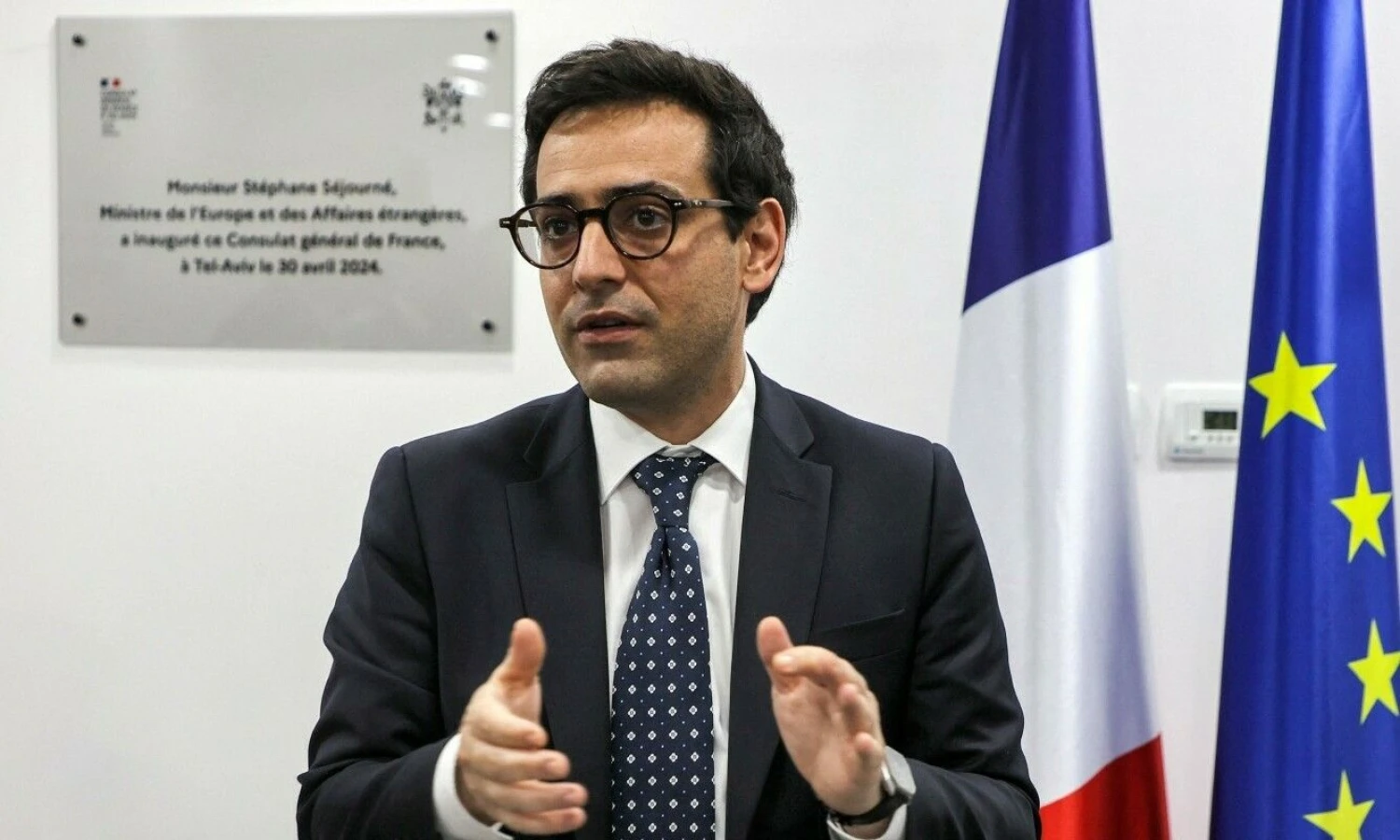 S. Sejourne, Prancūzijos užsienio reikalų ministras. Gil Cohen–Magen (AFP/„Scanpix“) nuotr.