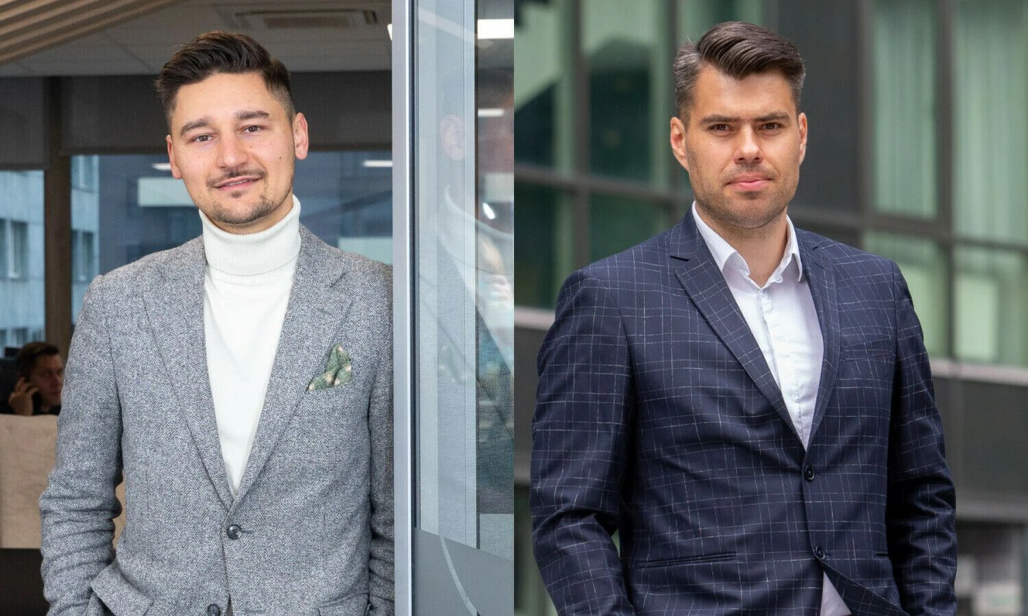 Mantas Mikočiūnas, NT agentūros „Capital“ brokeris (kairėje), Arnoldas Antanavičius, VšĮ „Realdata“ vadovas. VŽ koliažas.
