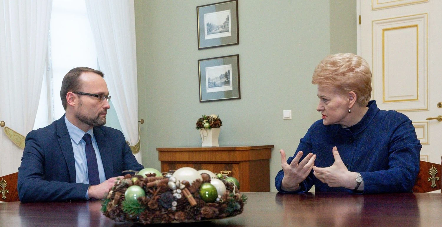 Prezidentė Dalia Grybauskaitė paskyrė Mindaugą Kvietkauską naujuoju kultūros ministru. Juditos Grigelytės (VŽ) nuotr.