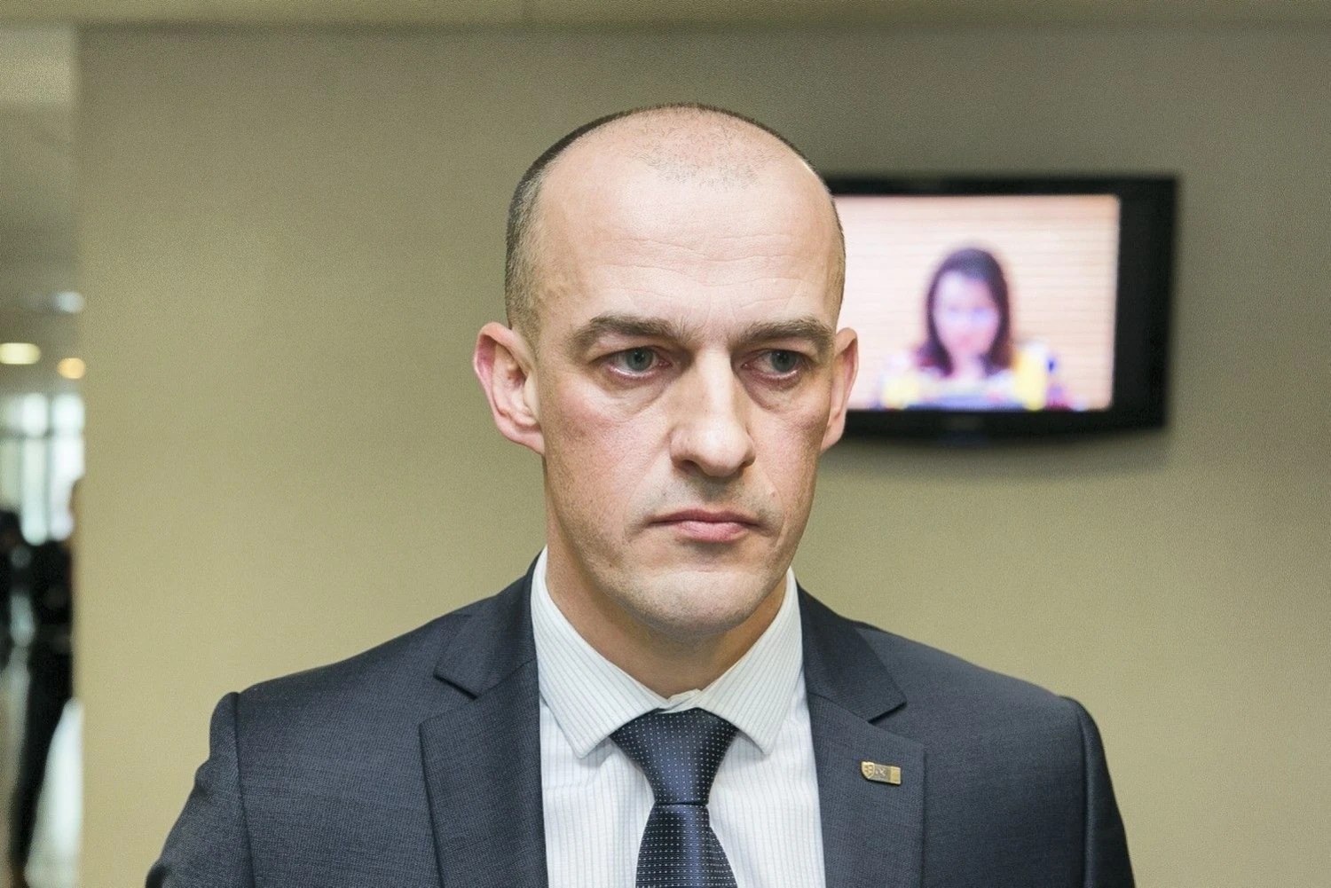 Kandidatas į STT vadovus Žydrūnas Bartkus prisistato Seimui. Irmano Gelūno („15min“) nuotr.