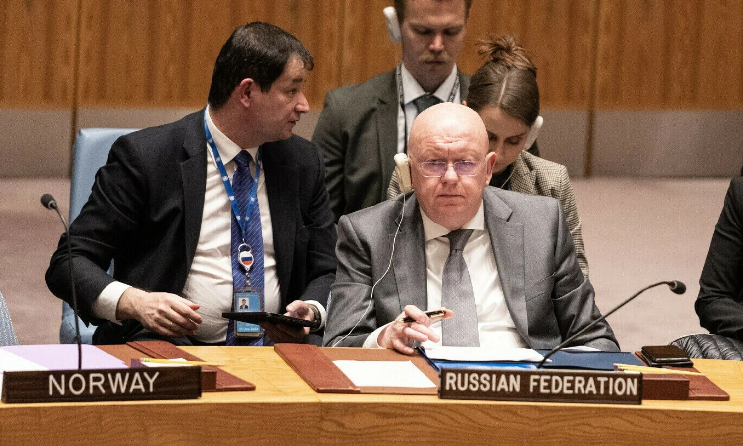 Rusijos ambasadorius JT Vasilijus Nebenzia. Levo Radino („Pacific Press“ / „ZUMA Press Wire“ / „Scanpix“) nuotr.