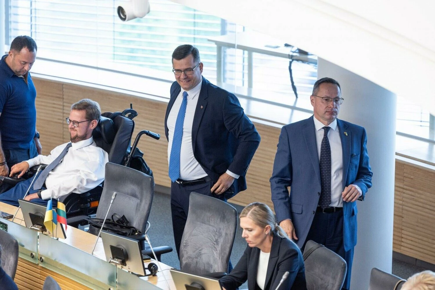 Laurynas Kasčiūnas (centre), krašto apsaugos ministras. Vladimiro Ivanovo (VŽ) nuotr.