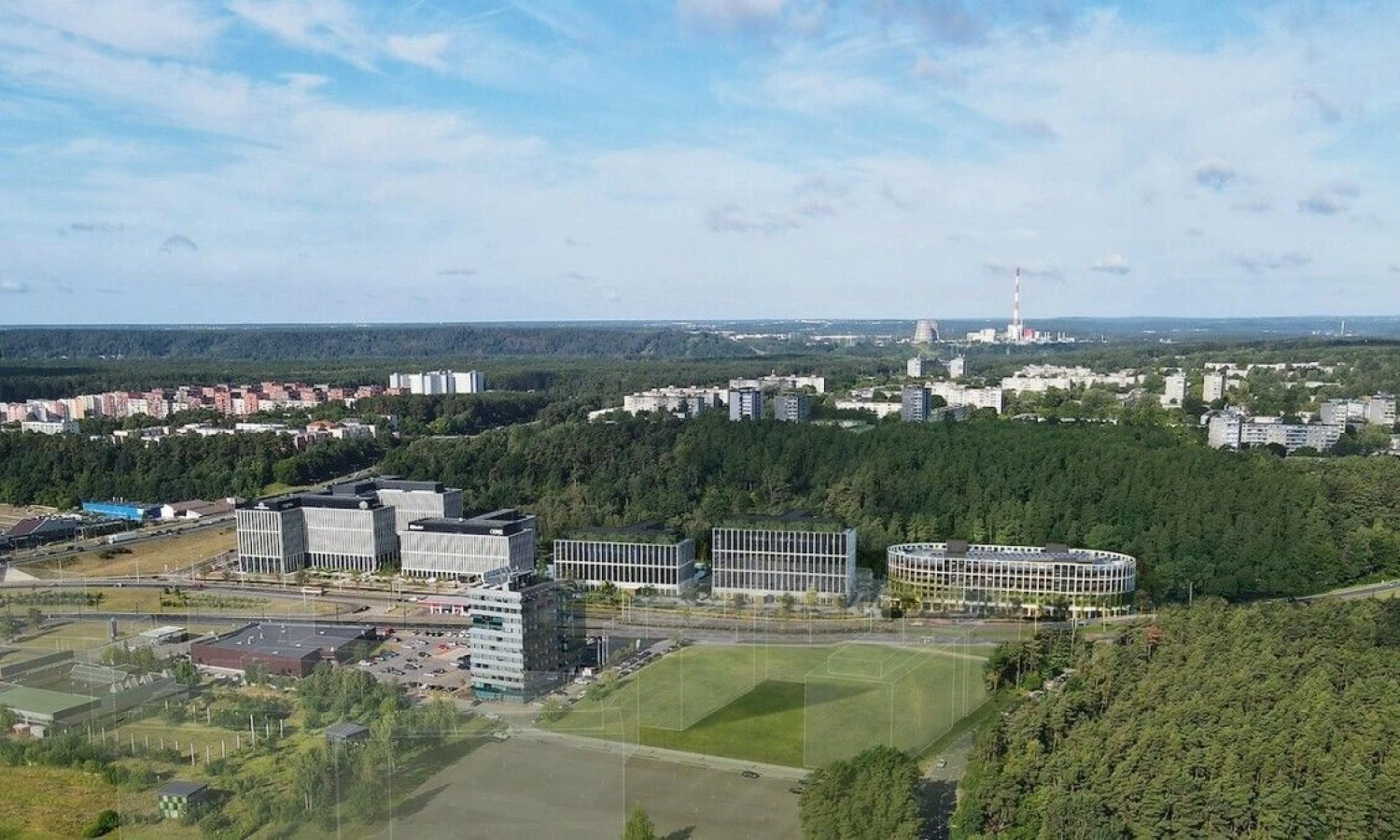 Miestelio „Business Garden Vilnius“ plėtra. Bendrovės vizualizacija.