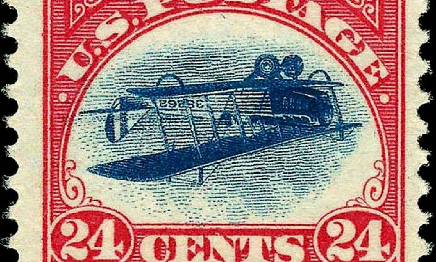 Pašto ženklas „Apversta Jenny“. „wikipedia“ nuotr.