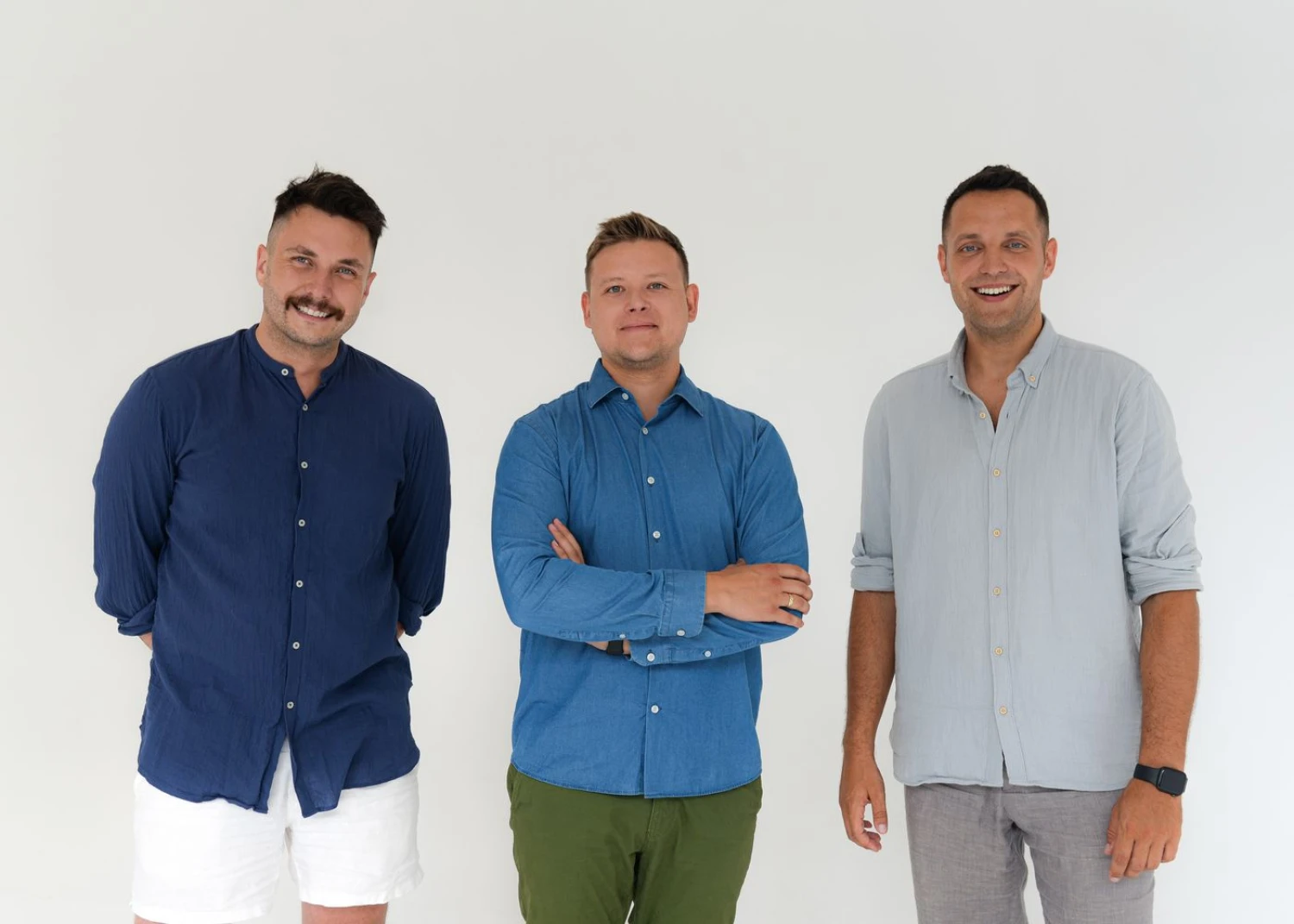 Vytenis Škarnulis (kairėje), Darius Kavaliauskas, Vytautas Dockus, „Vow Health“ bendraturčiai. Bendrovės nuotr.