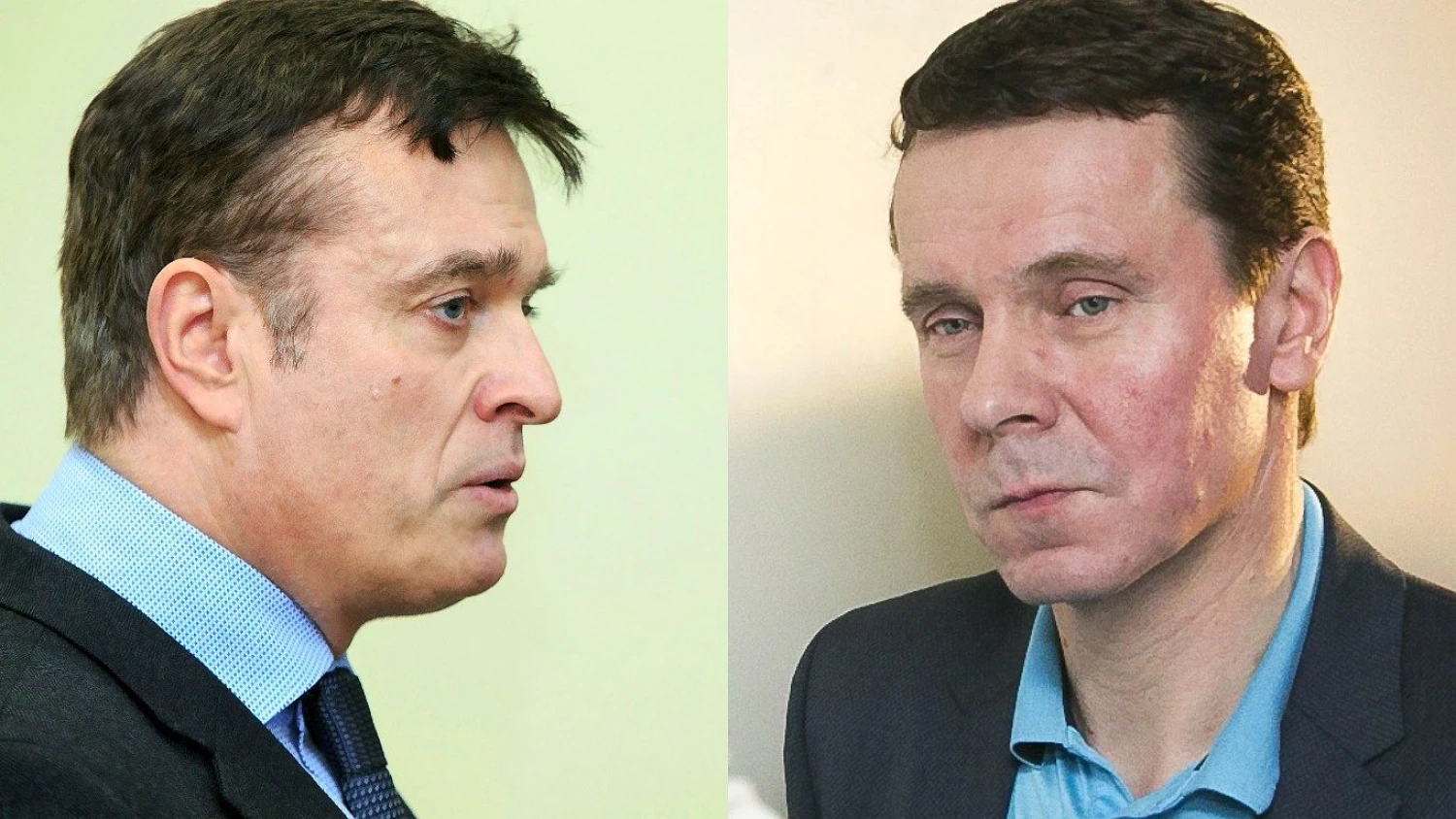 Dainoras Bradauskas, atleidžiamas VMI vadovas, ir Raimundas Kurlianskis, MG Baltic“ viceprezidentas. VŽ koliažas (VŽ ir „15min.lt“) nuotr.