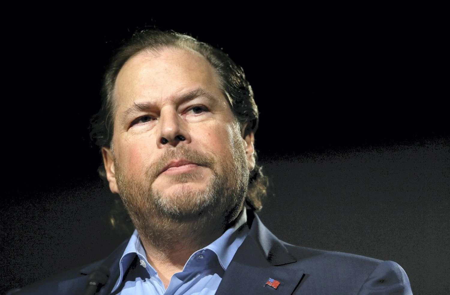 „Salesforce“ vadovas Marcas Benioffas. AP nuotr.