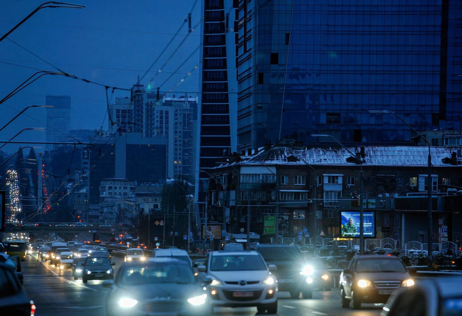 Kyjivas be elektros tiekimo. Sergejaus Chuzavkovo (ZUMA/„Scanpix“) nuotr.