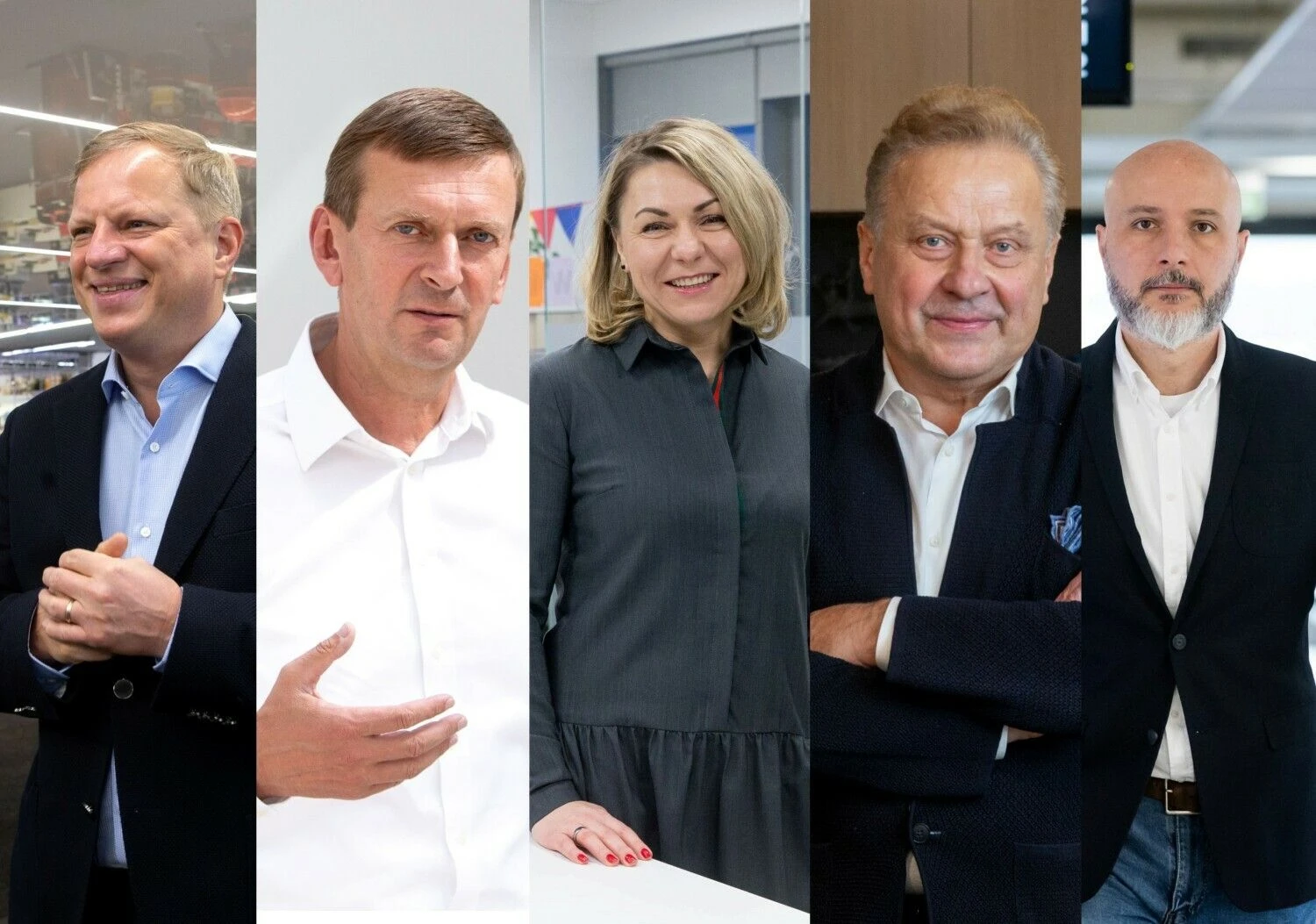 VŽ koliažas. Iš kairės Remigijus Štaras, Dainius Dundulis, Erika Maželienė, Rimantas Perveneckas ir Florino Filote.