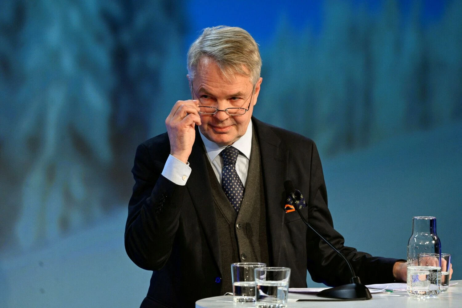 Pekka Haavisto, suomių užsienio reikalų ministras. Henriko Montgomery (TT / „Reuters“ / „Scanpix“) nuotr.