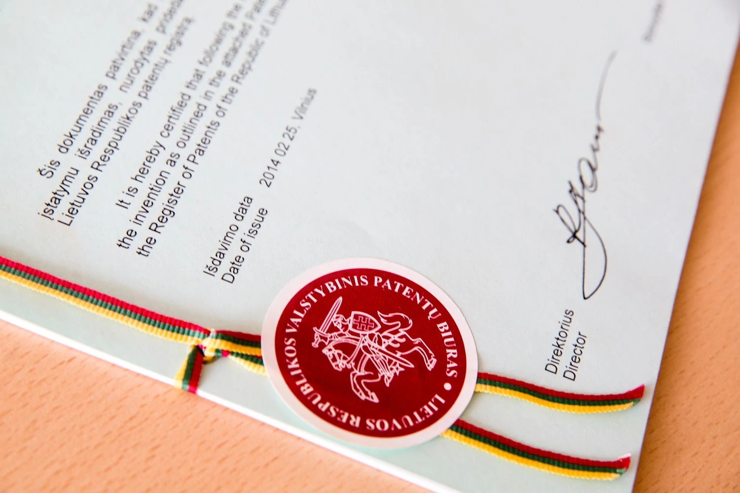 Valstybinio patentų biuro išduoti patentai. Vladimiro Ivanovo (VŽ) nuotr.