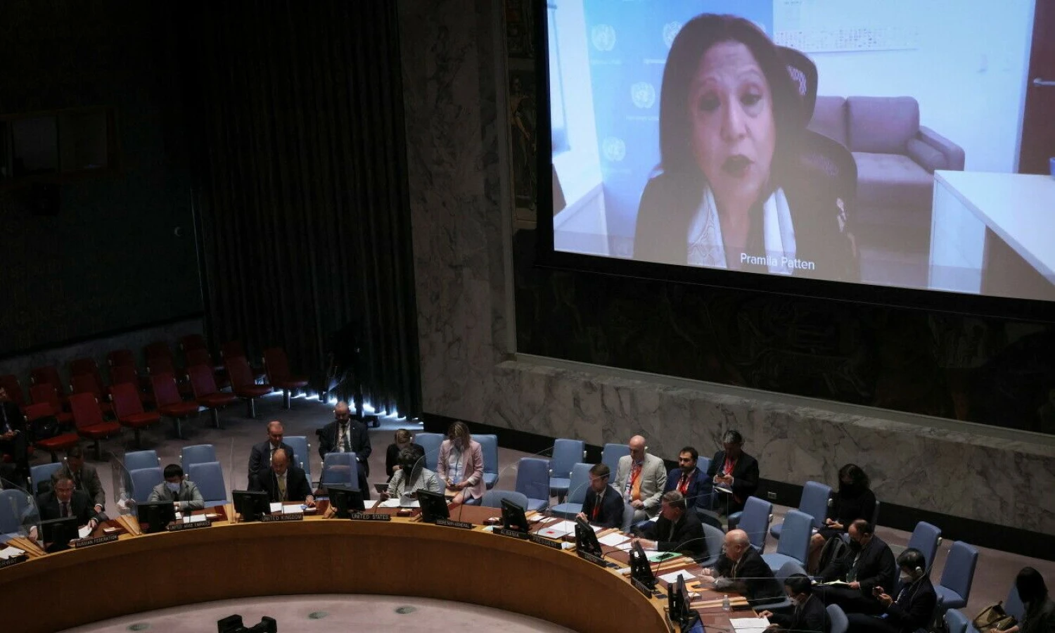 Pramila Patten, JT specialioji pasiuntinė seksualinio smurto konfliktų metu klausimais, kreipiasi į JT Saugumo tarybą. Mike'o Segario („Reuters“ / „Scanpix“) nuotr.
