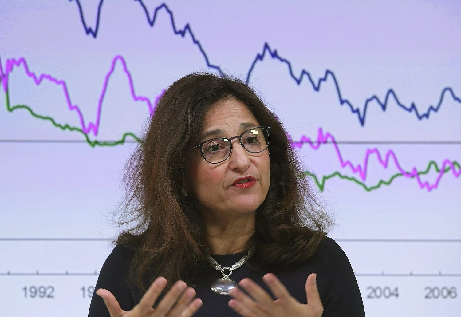 Minouche Shafik, BOE valdybos pirmininkos pavaduotoja. Toby Melville („Reuters“/„Scanpix“) nuotr.