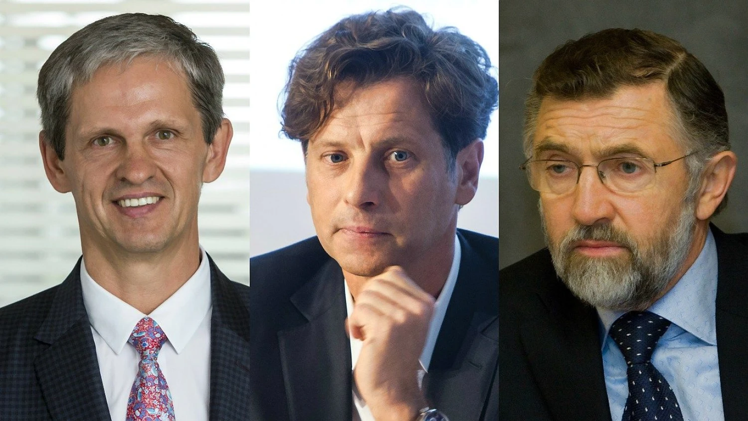 Nerijus Numavičius, „Vilniaus prekybos“ grupės akcininkas, „MG Baltic“ koncerno prezidentas Darius Mockus ir Augustinas Rakauskas, „Senukų įmonių grupės“ akcininkas. Juditos Grigelytės ir Vladimiro Ivanovo (VŽ) nuotr.