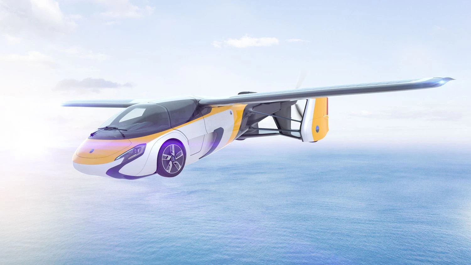 Slovakijos bendrovės „AeroMobil“ elektra varoma skraidanti asmeninė transporto priemonė. 
Bendrovės nuotr.