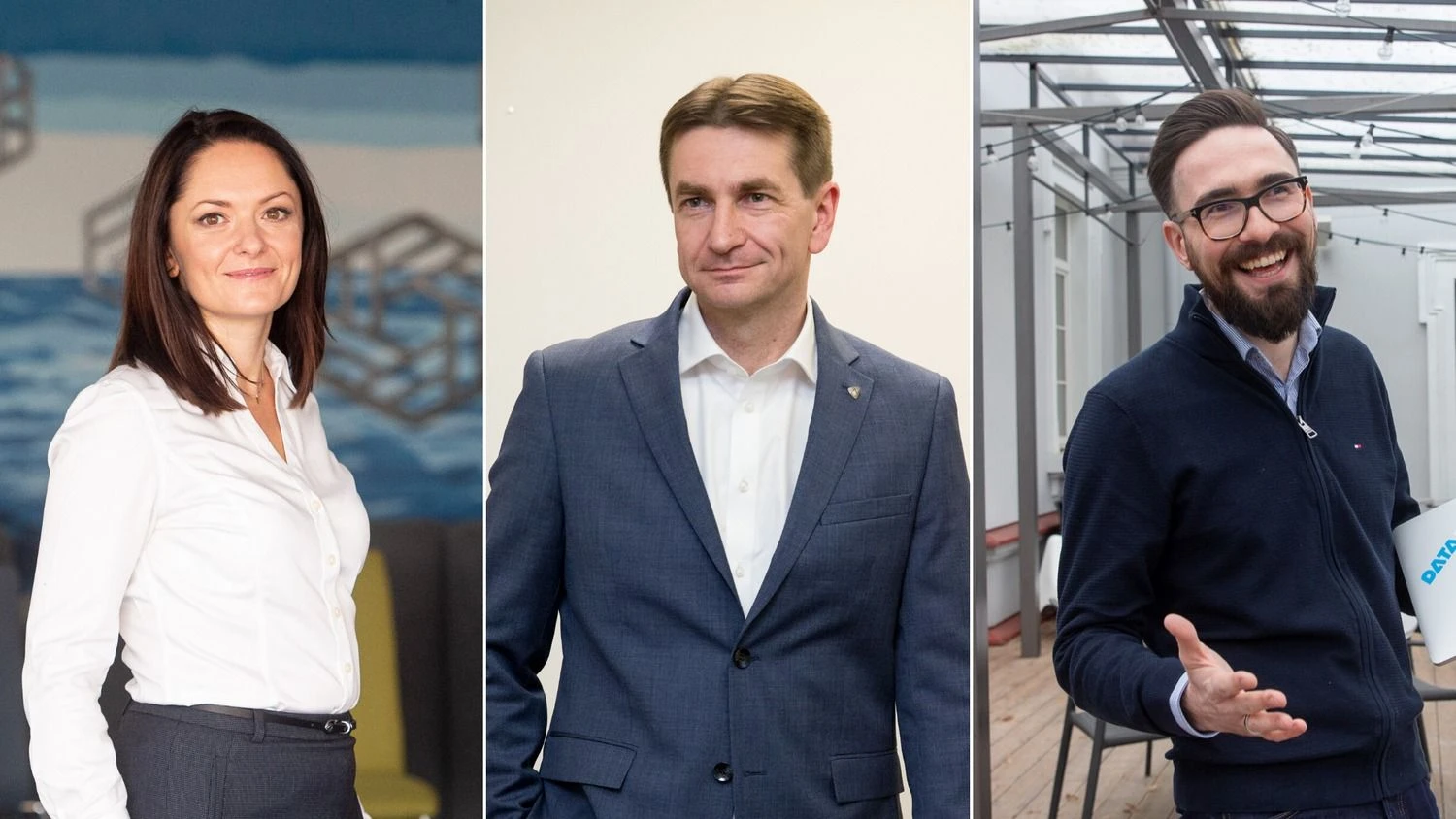 Diana Špakauskaitė, UAB „Ruptela“ personalo vadovė (iš kairės), Darius Maikštėnas, UAB „Ignitis grupė“ generalinis direktorius ir Domas Janickas, „Satalia Lithuania“ vadovas.
VŽ montažas