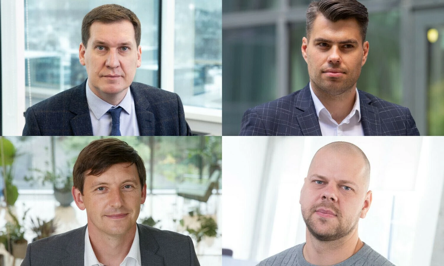 Raimondas Reginis, „Ober-Haus“ rinkos tyrimų vadovas Baltijos šalims, Arnoldas Antanavičius, VšĮ „Realdata“ vadovas, Martynas Žibūda, UAB „Eika“ generalinio direktoriaus pavaduotojas, Tomas Sovijus Kvainickas, „Inreal“ investicijų ir analizės vadovas. VŽ koliažas.