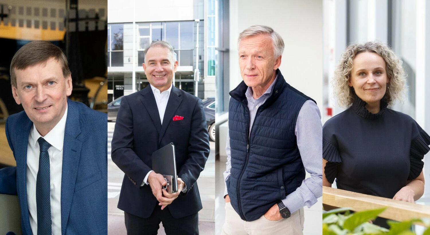 Iš kairės: Dainius Dundulis, „Norfos“, Petras Masiulis, „Tele2“, Arvydas Avulis, „Hanner“ ir
Sigita Survilaitė-Mekionienė, „Darnu“ vadovai. VŽ koliažai.