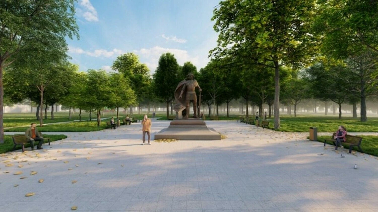 Aleksandro Jogailaičio skulptūros vizualizacija.