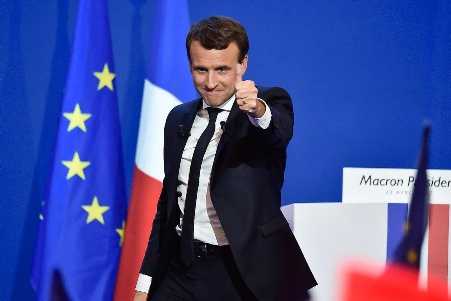 Prancūzijos prezidento rinkimų favoritas Emmanuelis Macronas. Pierre Villard („Sipa“ / „Scanpix“) nuotr.