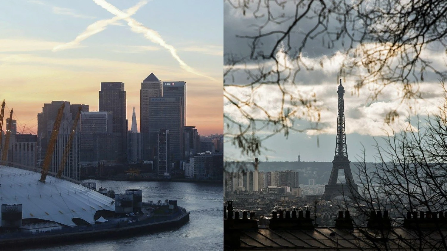 Londonas ir Paryžius. VŽ montažas, Reuters“ /„Scanpix“ nuotr.