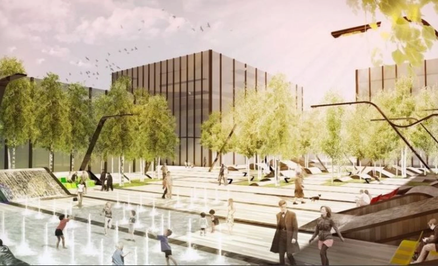 „Promolos“ projekte planuojama viešoji erdvė. Bendrovės vizualizacija.