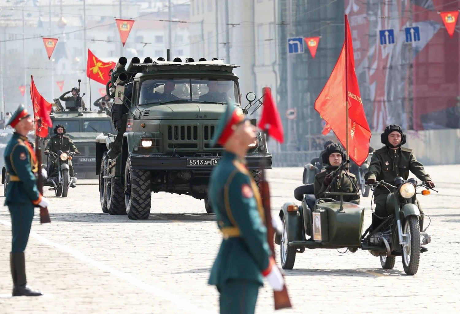 YEKATERINBURG, RUSSIA - MAY 9, 2021: Military hardware takes part in a military parade marking the 76th anniversary of the victory over Nazi Germany in World War II. Donat Sorokin/TASS