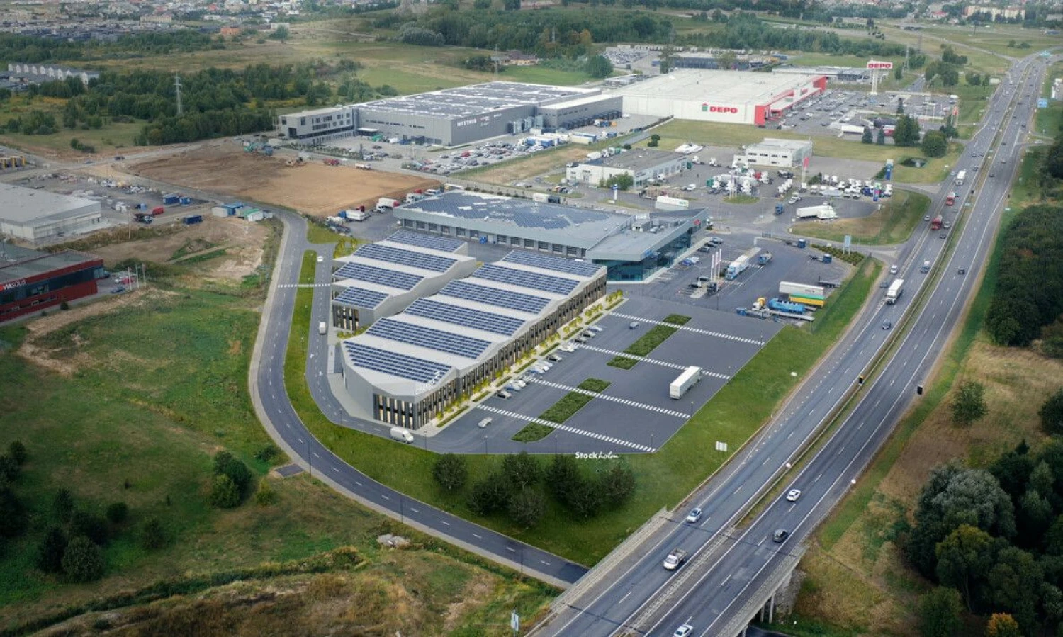 Prekybinių sandėlių projektas „Stockholm“ Kaune. Bendrovės vizualizacija.