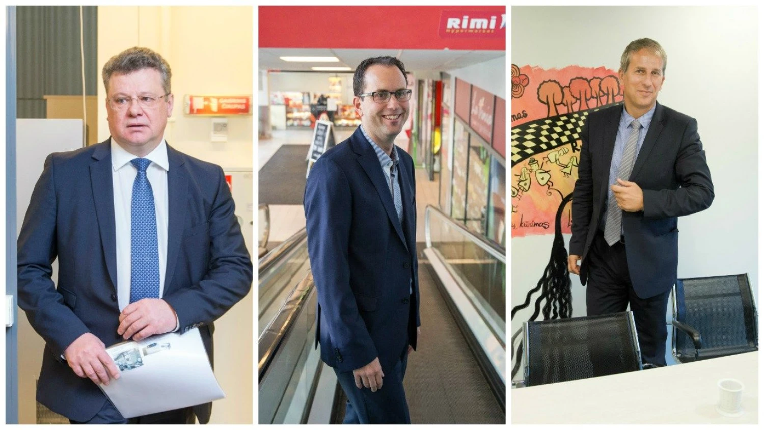 Iš kairės: Algimantas Markauskas, „Thermo Fisher Scientific Baltics“ generalinis direktorius, Peras Dahlas, „RIMI Lietuva“ generalinis direktorius, Egidijus Valentinavičius, SBA koncerno viceprezidentas. „Verslo žinių“ montažas