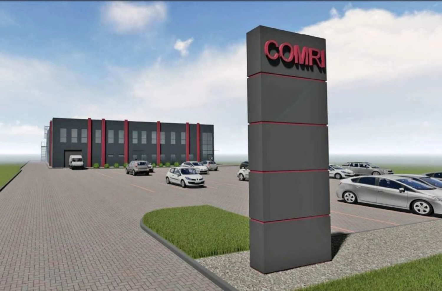 UAB „Baltic Comri Technologies“ gamybinio pastato vizualizacija.