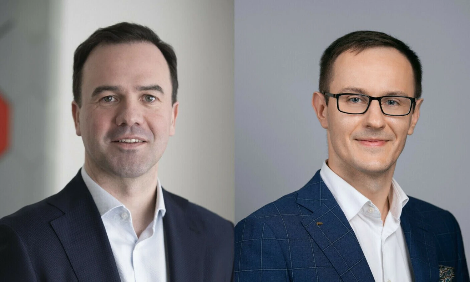 Kreditų draudimo grupės vadovas Darius Klemka ir „Aon Baltic“ specialiųjų rizikų draudimo grupės vadovas Linas Pikšrys.