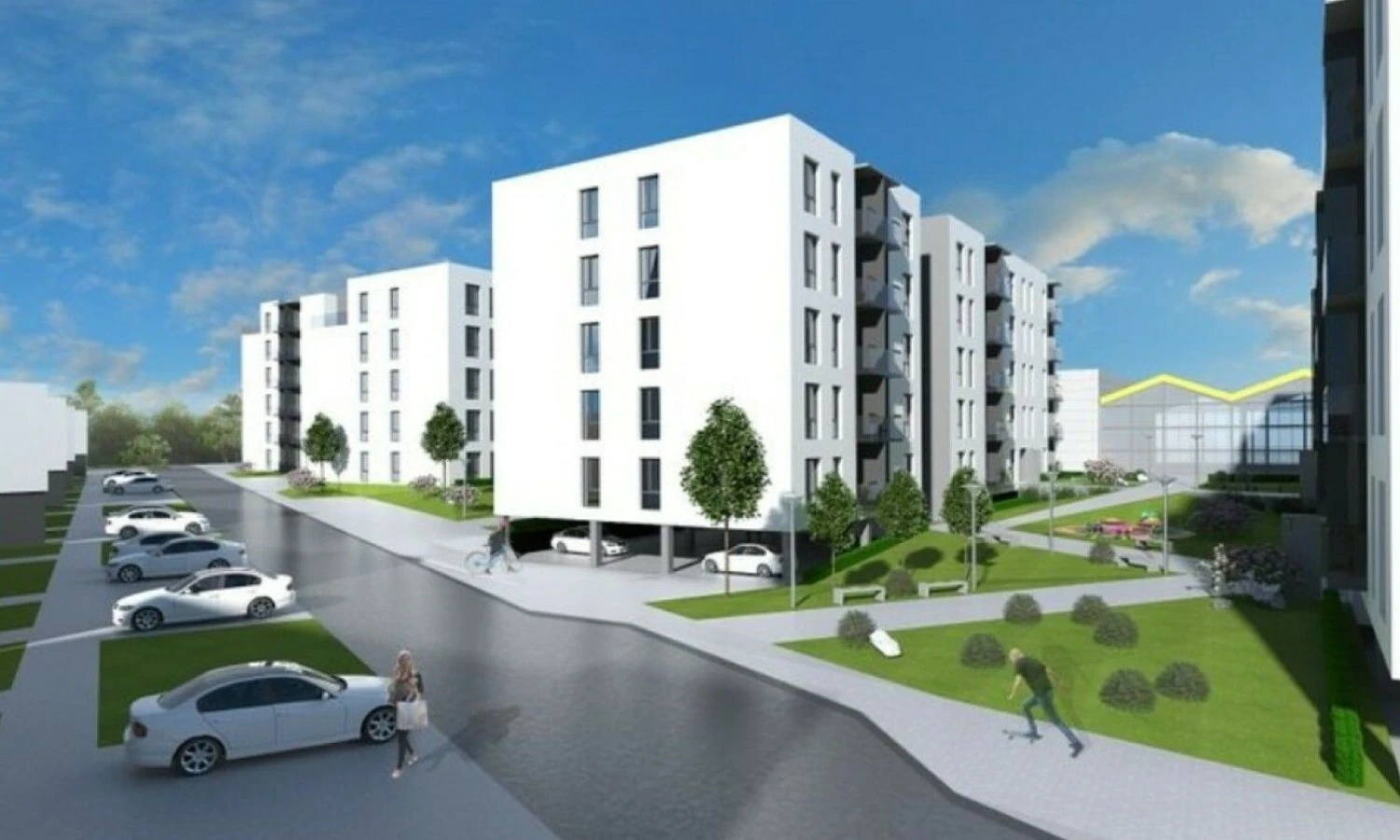 Planuojami daugiabučiai Pilaitėje. „Ademo Grupės“ vizualizacija.