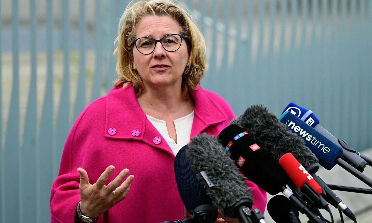 Vokietijos plėtros ministrė Svenja Schulze. Johno Macdougallo (AFP / „Scanpix“) nuotr.