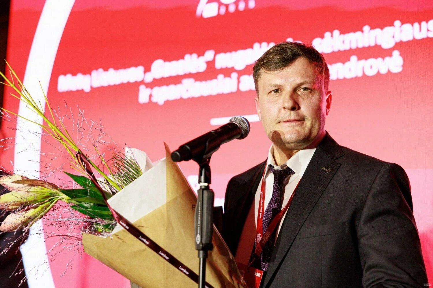Aleksandr Rodionov, sparčiausiai augusios šalies įmonės „Aleksus” vadovas "Gazelė 2023" apdovanojimų ceremonijoje. Vladimiro Ivanovo (VŽ) nuotr.