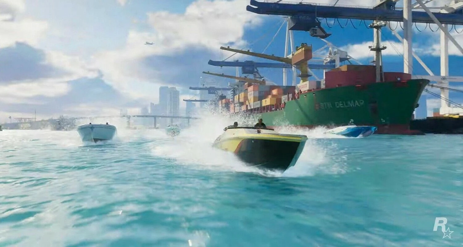 Kadras iš kitąmet pasirodysiančio „Grand Theft Auto VI“ žaidimo. „Rockstar Games“ / AFP / „Scanpix“ nuotr.