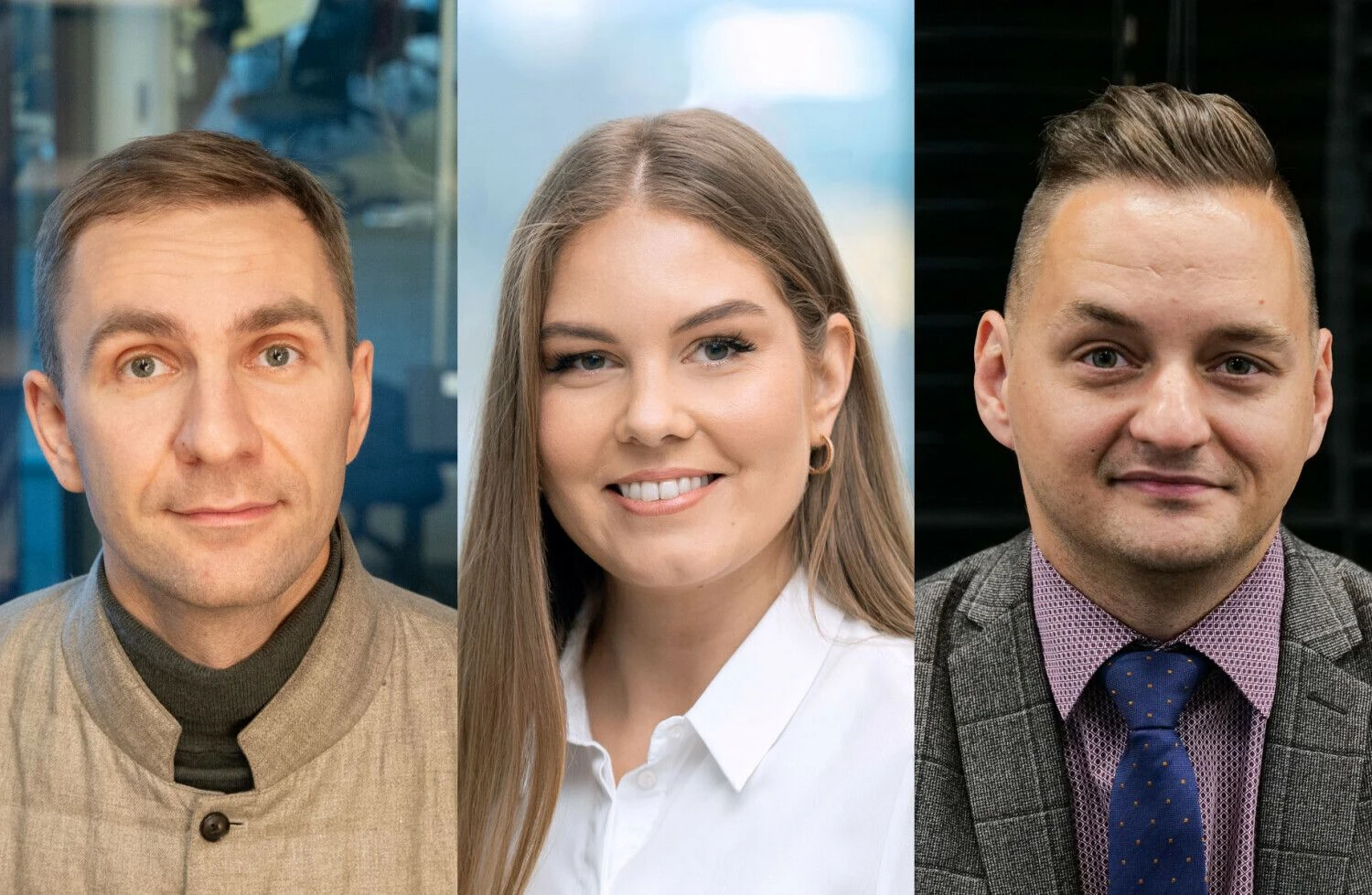 M. Stankevičius, „Rontgen“ platformos vadovas, M.Lenčickaitė, platformos „Profitus“ rinkodaros vadovė, A. Konusevičius, „EstateGuru Lietuvos“ vadovas. „Mano pinigų“ koliažas.