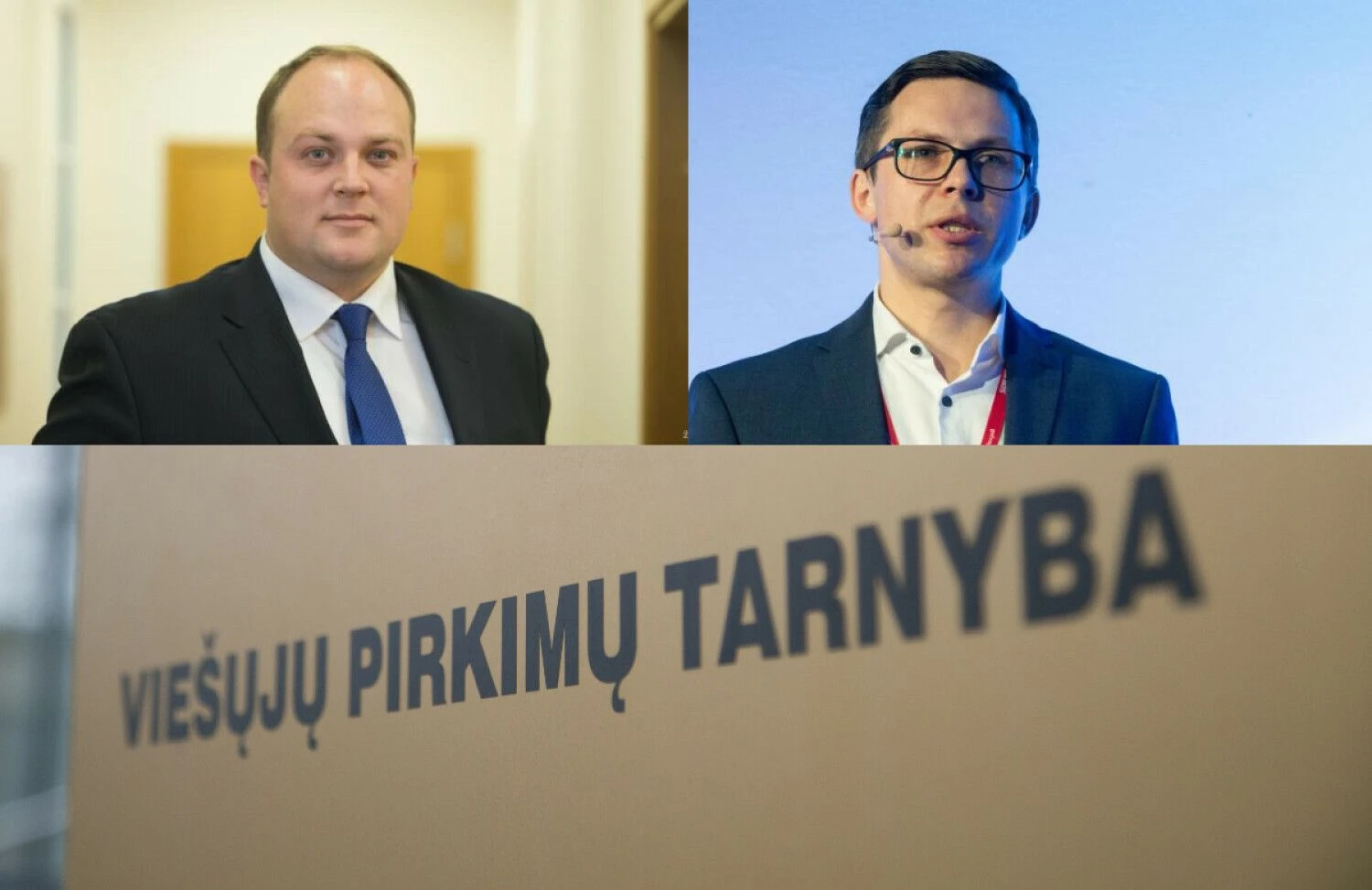 Karolis Smaliukas, advokatų kontoros „TGS Baltic“ partneris, Darius Vedrickas, Viešųjų pirkimų tarnybos direktorius. VŽ koliažas.