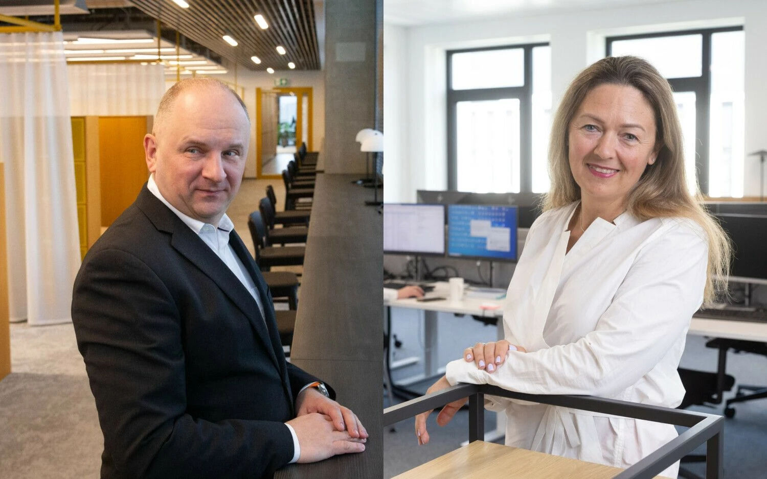 Ramūnas Bagdonas, UAB „Telia“ personalo vadovas, Renata Augustaitienė, „Ignitis grupės“ žmonių ir kultūros vadovė. VŽ koliažas