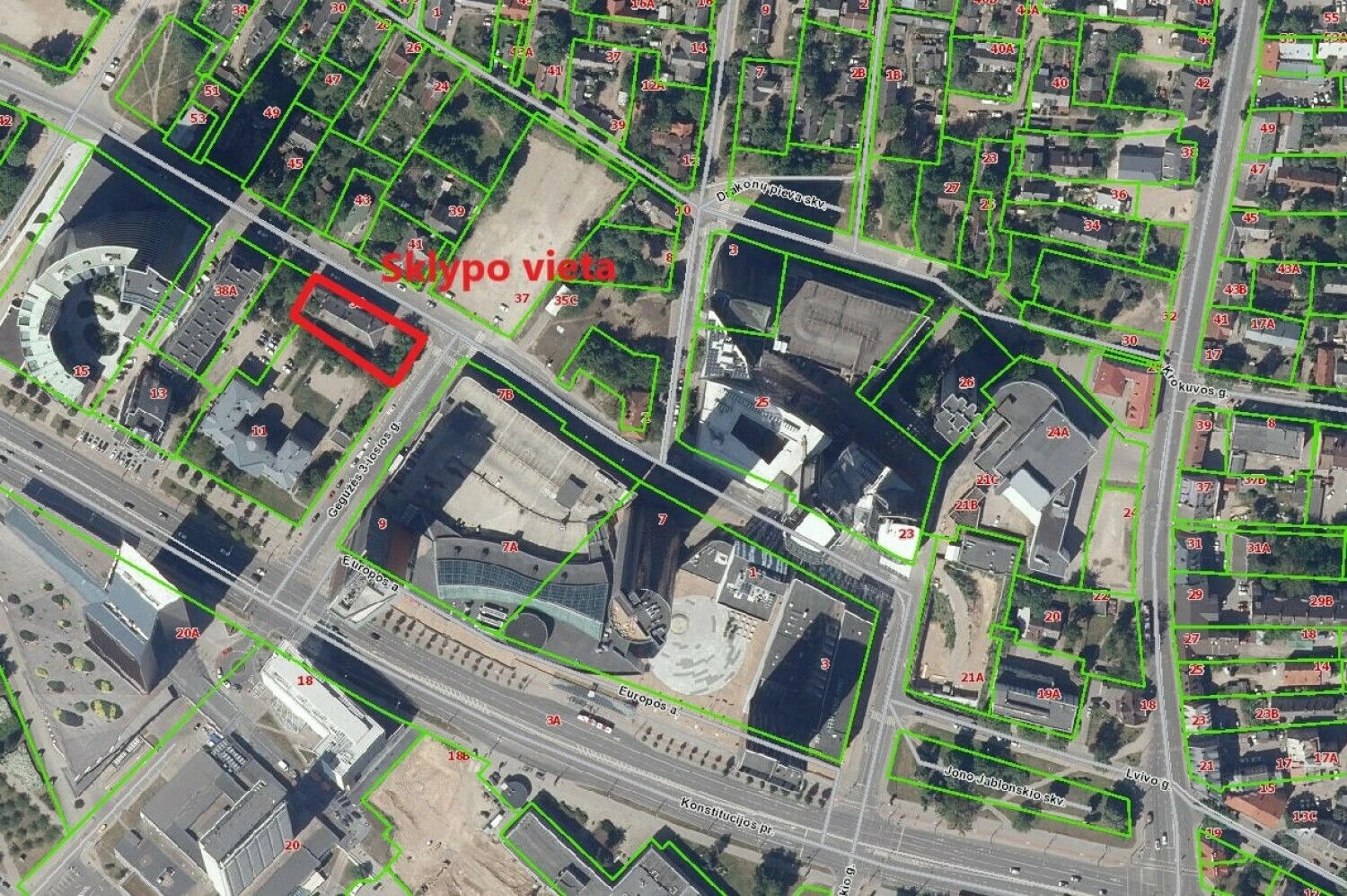 Projekto vieta Lvivo g. 38. „Regia“ atvaizdas.