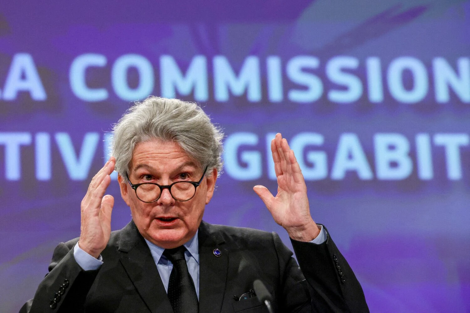 Thierry Bretonas, už vidaus rinką atsakingas eurokomisaras. Yves'o Hermano („Reuters“ / „Scanpix“) nuotr.