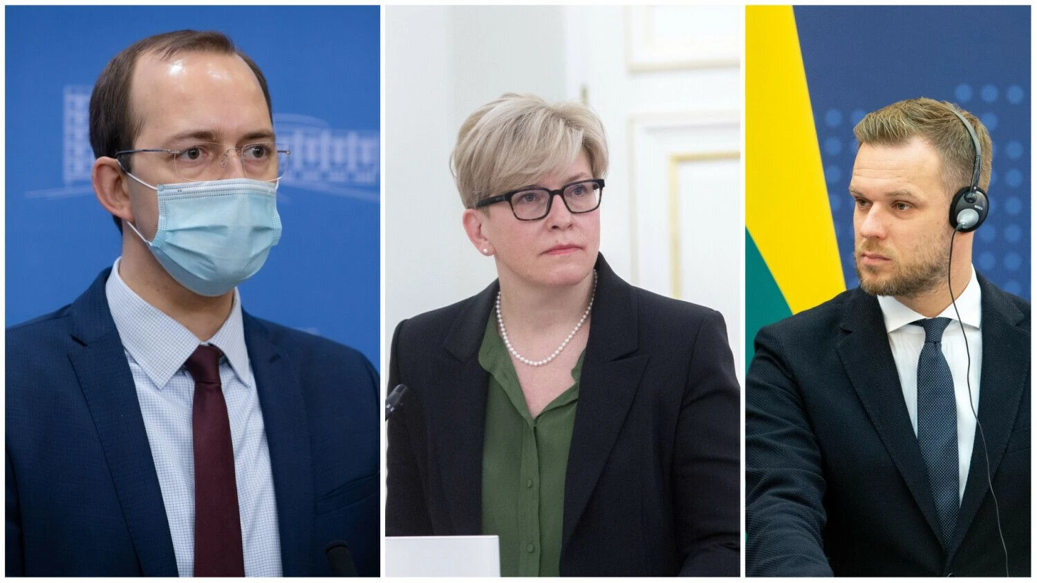 Marius Skuodis, Ingrida Šimonytė, Gabrielius Landsbergis. VŽ koliažas.