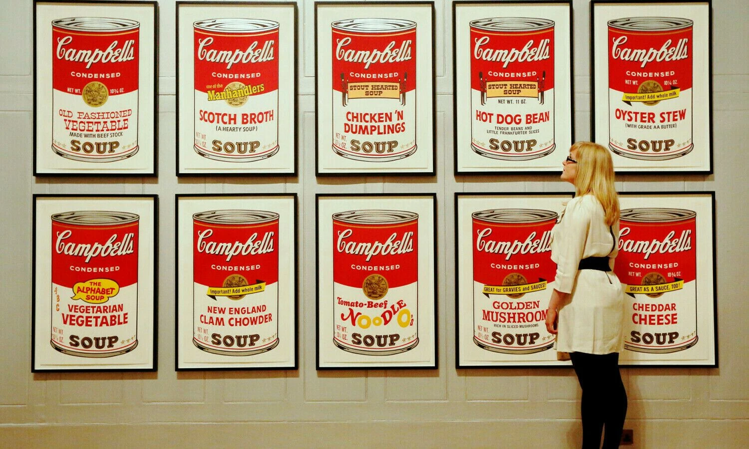 Andy Warholo „Campbell's Soup II“ (1969) Dalvičo paveikslų galerijoje (Dulwich Picture Gallery) Londone, 2012 m. Luke'o MacGregoro („Reuters“ / „Scanpix“ nuotr.