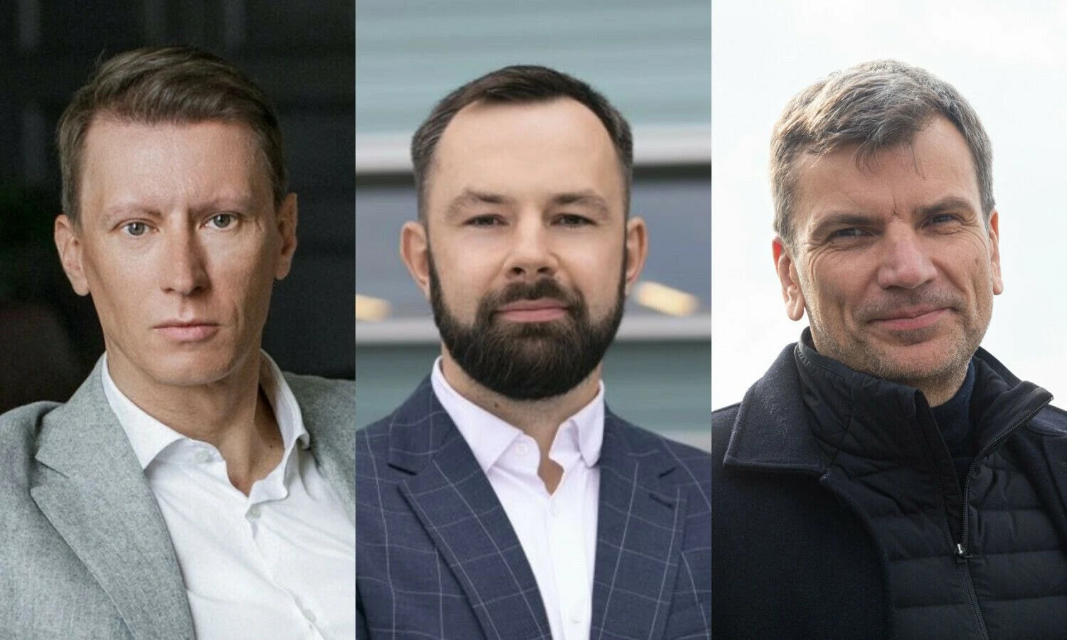 Indrekas Haalas, „Workland“ įkūrėjas, Justas Bandza, „Newsec Property Management“ biurų valdymo grupės vadovas, Darius Žakaitis, verslininkas. VŽ koliažas.
