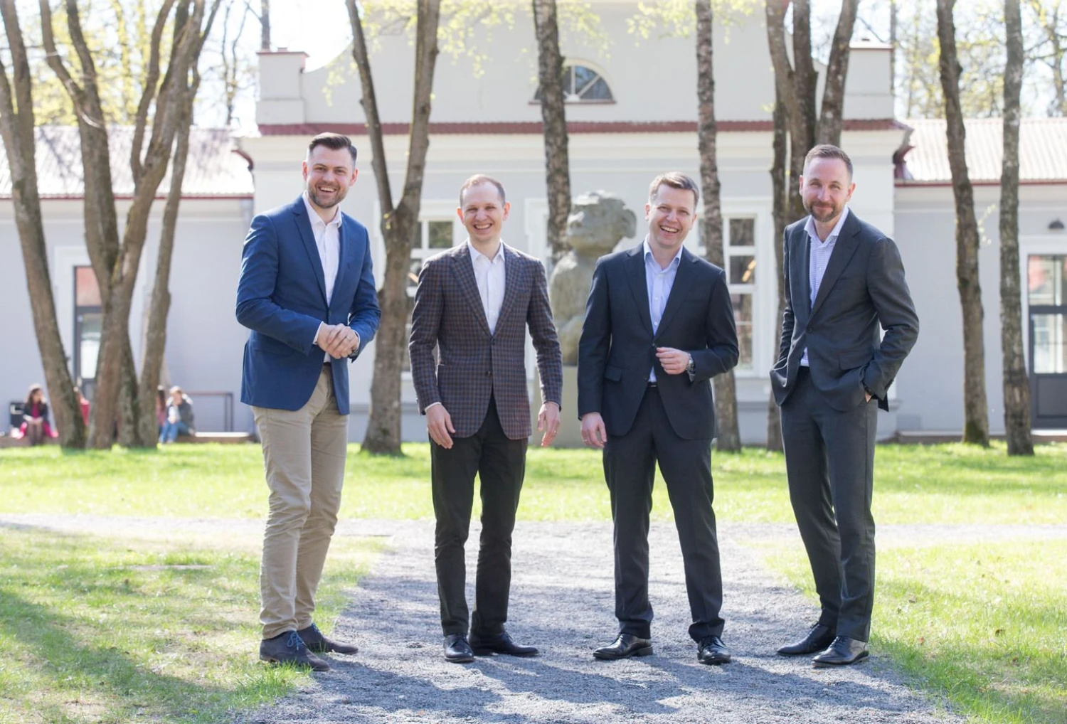 UAB „Practica Capital“ komandos dalis (iš kairės): Arvydas Bložė, Donatas Keras, Tomas Andriuškevičius ir Silvestras Tamutis. Juditos Grigelytės (VŽ) nuotr.