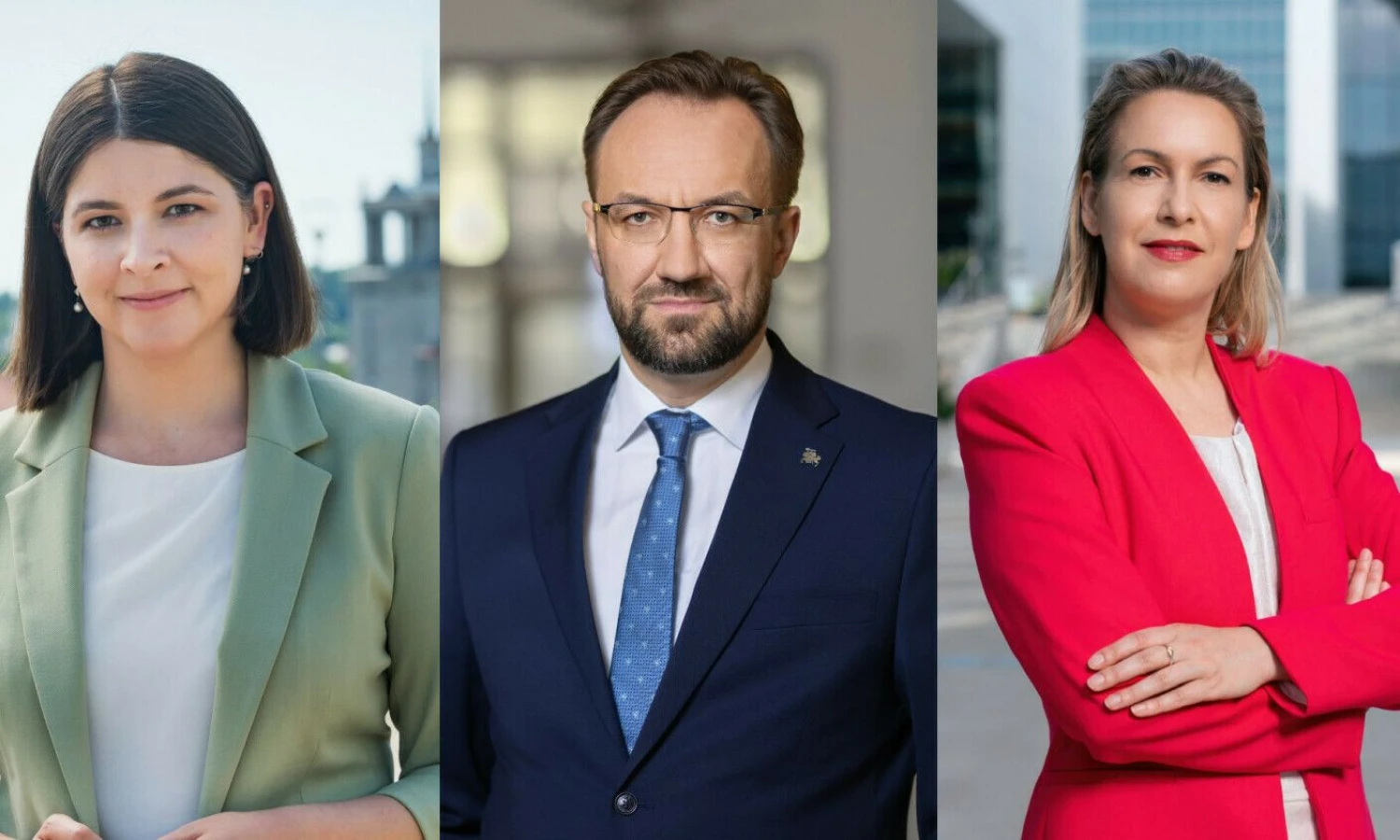 Gintarė Skaistė, finansų ministrė, Gediminas Šimkus, Lietuvos banko valdybos pirmininkas, Eivilė Čipkutė, Lietuvos bankų asociacijos prezidentė.