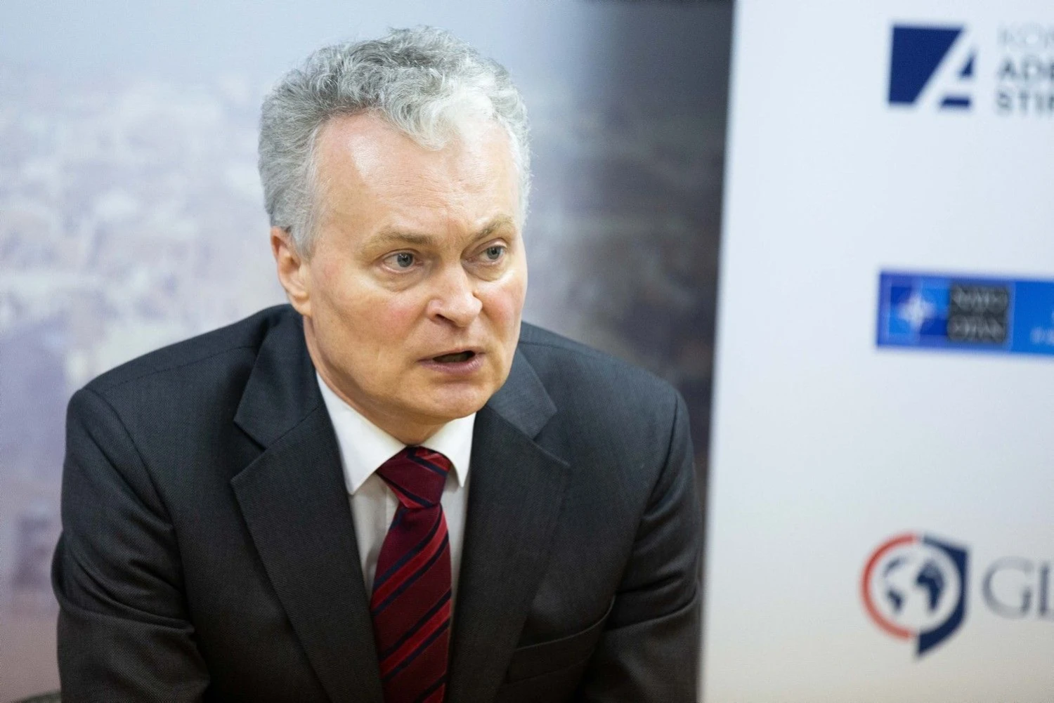 Gitano Nausėdos užsienio politikos ir nacionalinio saugumo idėjų pristatymas. Žygimanto Gedvilos (15min.lt) nuotr.