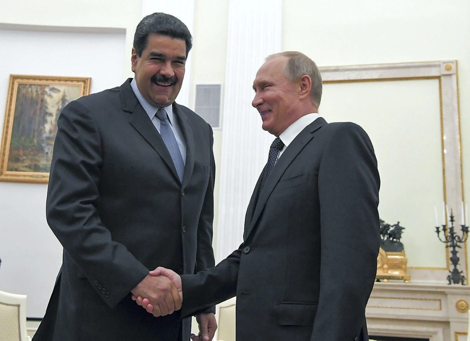 Vladimiras Putinas, Rusijos prezidentas, susitinka su Niolasu Maduro, Venesuelos vadovu. Jurijaus Kadobnovo (Reuters / Scanpix) nuotr.