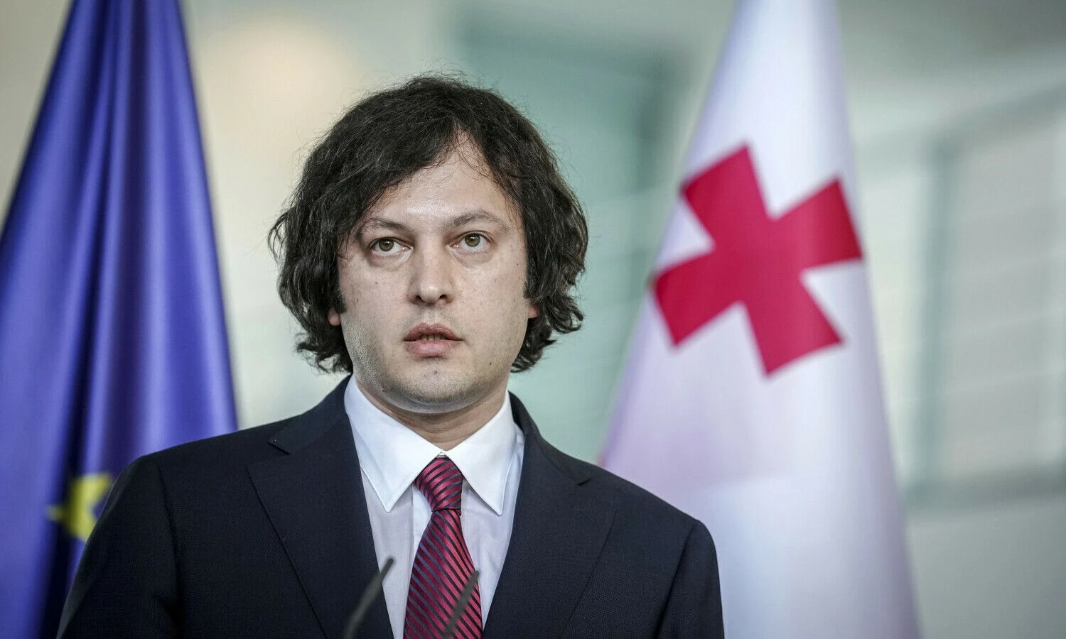 Sakartvelo premjeras Iraklis Kobachidzė. Kay Nietfeldo („dpa“ / AP / „Scanpix“) nuotr.