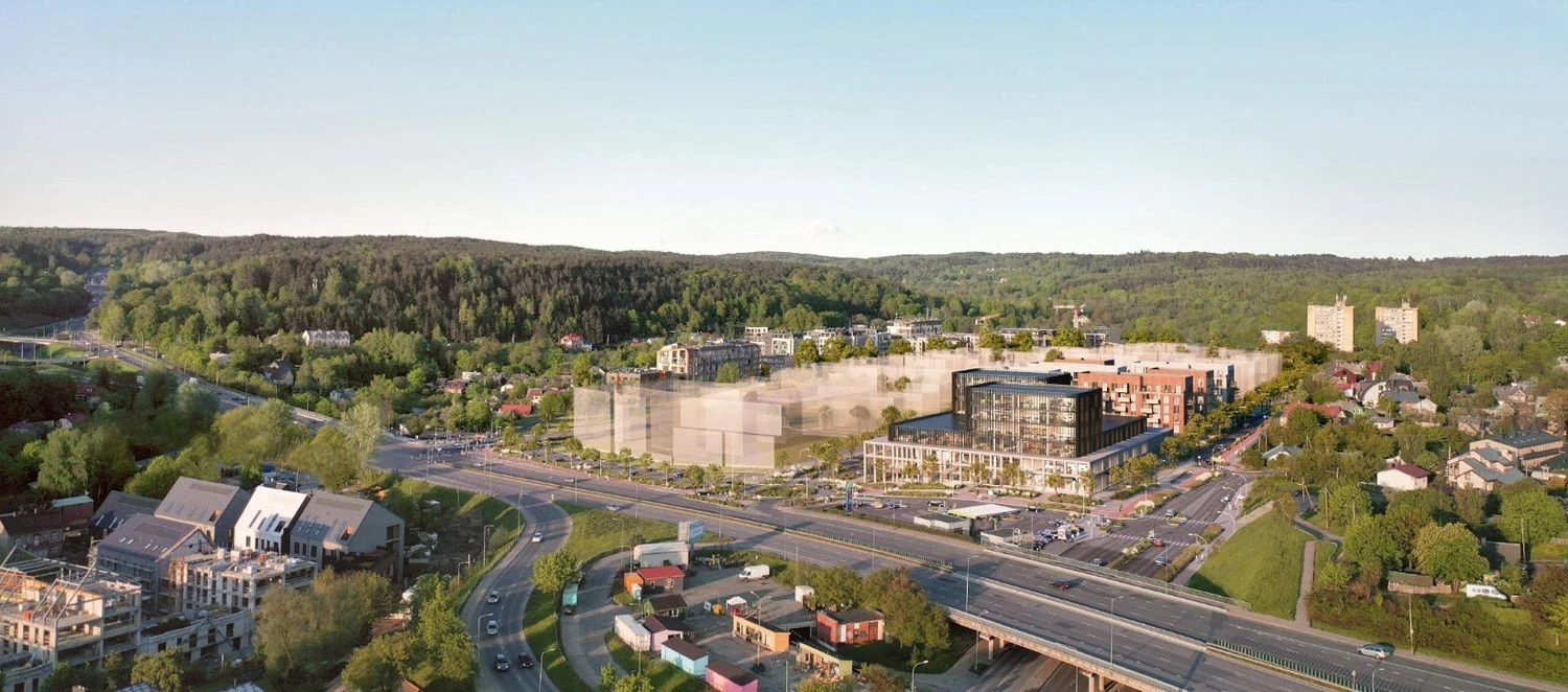 Drujos g. planuojami pastatai. „Aketurių Architektų“ vizualizacija.