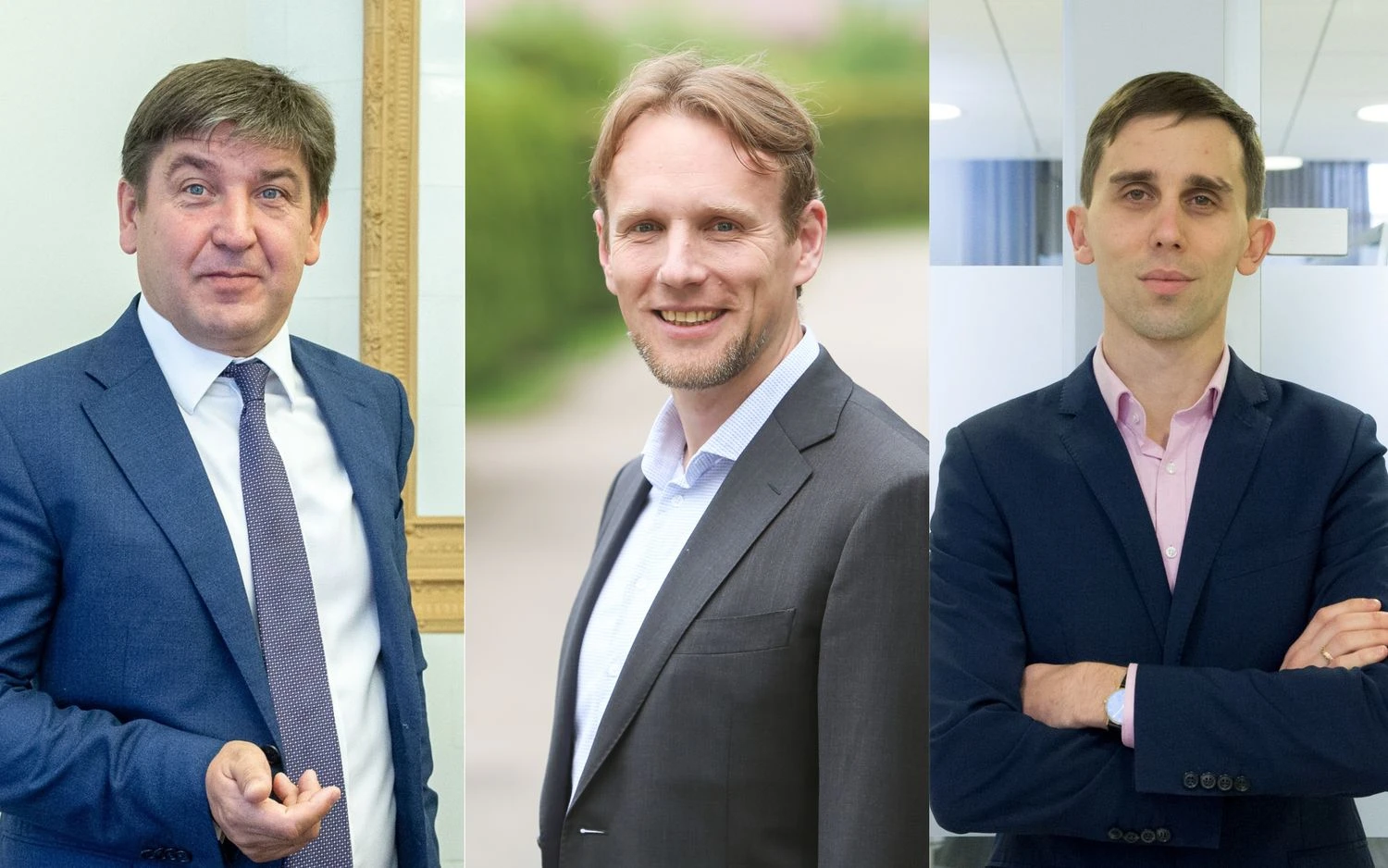 Iš kairės: Žygintas Mačėnas, Lietuvos finansų patarėjų įmonės „Summa Advisers“ vadovaujantis partneris, Mindaugas Vaičiulis, Lietuvos finansų patarėjų įmonės „AIM Invest“ prezidentas ir Finansų analitikų asociacijos narys, Tadas Povilauskas, SEB banko ekonomistas. VŽ fotomont.